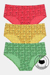 Rosaline Pure Cotton Full Coverage Paw Print Brief (Pack of 3) — thumbnail 1